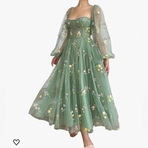 Women’s Green Tulle Floral Gown size 14